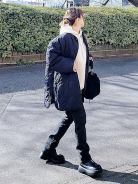 「ikka（イッカ）のアイテム」を使った、&りっちさん（レディース・154cm）の冬コーディネート