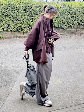 「アイテム（スラックス）」を使った、&りっちさん（レディース・154cm）の秋コーディネート