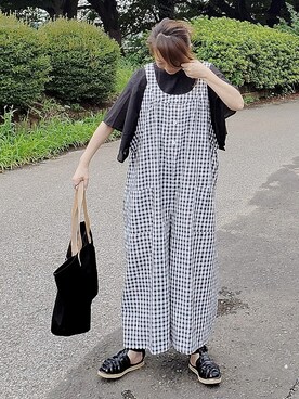 「バタフライ」｜「アイテム（ワンピース/ドレス）」を使った、&りっちさん（レディース・154cm）の夏コーディネート