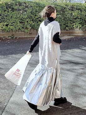 「Traditional Weatherwear（トラディショナルウェザーウェア）のMARCHE BAG MINI（トートバッグ）」を使った、&りっちさん（レディース・154cm）の冬コーディネート