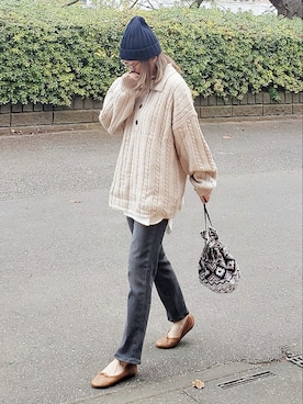 「something_jean」｜&りっちさん（レディース・154cm）の冬コーディネート