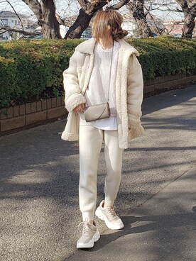 「DHOLIC STYLE（ディーホリックスタイル）のアイテム（その他アウター）」を使った、&りっちさん（レディース・154cm）の冬コーディネート