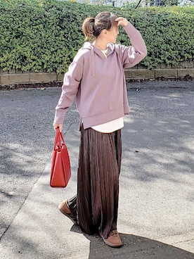 「プリーツパンツ」｜&りっちさん（レディース・154cm）の秋コーディネート