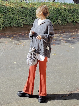 「PT（ピーティ）のアイテム」を使った、&りっちさん（レディース・154cm）の秋コーディネート