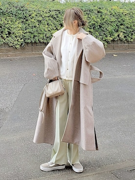 「ケープコート」｜「アイテム（その他アウター）」を使った、&りっちさん（レディース・154cm）の秋コーディネート