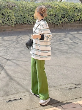 「NO NEED（ノーニード）のアイテム（トップス）」を使った、&りっちさん（レディース・154cm）の春コーディネート