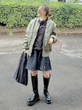 「alpha_industries_japan」｜&りっちさん（レディース・154cm）の秋コーディネート