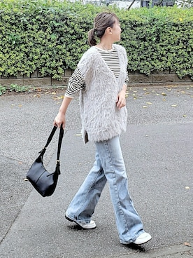 「EDWIN（エドウィン）のアイテム（デニムパンツ）」を使った、&りっちさん（レディース・154cm）の秋コーディネート