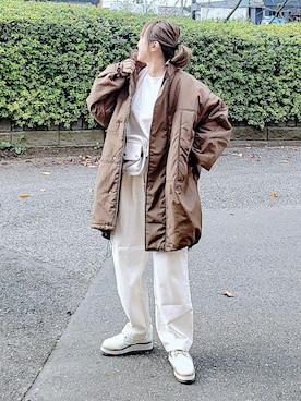 「NOMINE（ノミネ）のアイテム（ジャケット/アウター）」を使った、&りっちさん（レディース・154cm）の冬コーディネート
