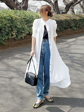 「something_jean」｜「アイテム（ワンピース/ドレス）」を使った、&りっちさん（レディース・154cm）の春コーディネート