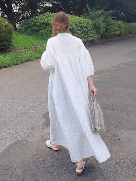 「コットンレース」｜&りっちさん（レディース・154cm）の夏コーディネート