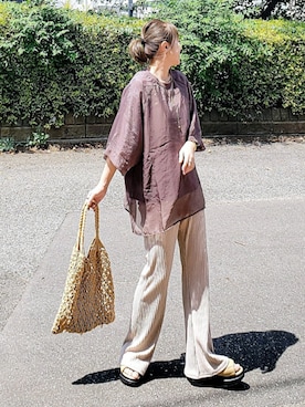 「アイテム（その他トップス）」を使った、&りっちさん（レディース・154cm）の秋コーディネート