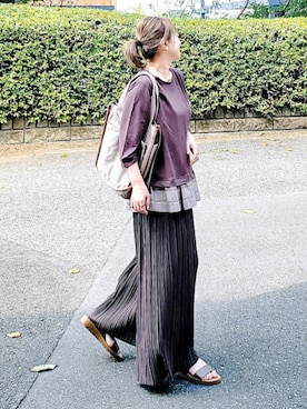 「ワイドパンツ」｜&りっちさん（レディース・154cm）の秋コーディネート