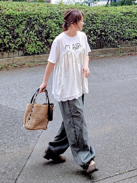 「ikka（イッカ）のアイテム」を使った、&りっちさん（レディース・154cm）の夏コーディネート
