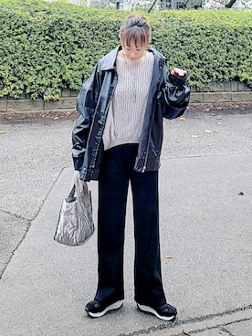 「アイテム（アクセサリー）」を使った、&りっちさん（レディース・154cm）の秋コーディネート