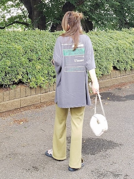 「バックロゴ」｜「アイテム（サンダル）」を使った、&りっちさん（レディース・154cm）の夏コーディネート