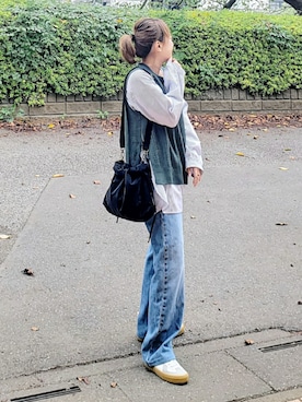 「AAA+（サンエープラス）のアイテム」を使った、&りっちさん（レディース・154cm）の秋コーディネート