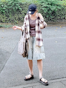 「Teva（テバ）のアイテム（サンダル）」を使った、&りっちさん（レディース・154cm）の秋コーディネート