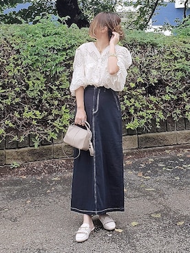 「ビットローファー」｜「アイテム（パンプス）」を使った、&りっちさん（レディース・154cm）の夏コーディネート