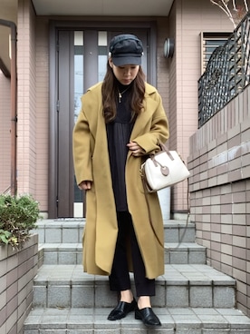 「coca（coca）（コカ）のアイテム（その他アウター）」を使った、ここなっつさん（レディース・163cm）の冬コーディネート