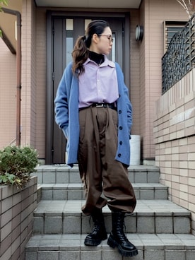 「ストリート女子」｜「アイテム（シューズ）」を使った、ここなっつさん（レディース・163cm）の冬コーディネート