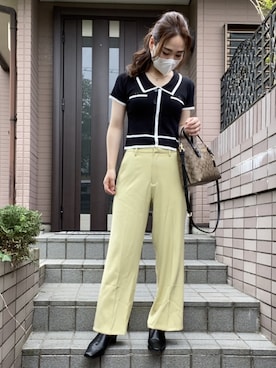 「韓国風コーデ」｜「アイテム（パンプス）」を使った、ここなっつさん（レディース・163cm）の春コーディネート