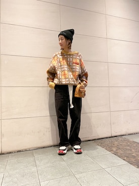 「MCM（エムシーエム）のアイテム」を使った、HARU.さん（レディース・157cm）の冬コーディネート