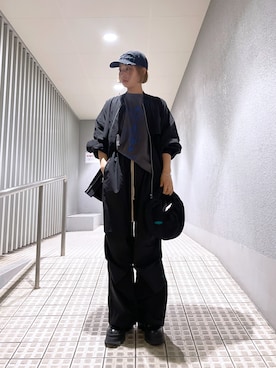 「DANKE SCHON（ダンケシェーン）のアイテム（MA-1）」を使った、HARU.さん（レディース・157cm）の春コーディネート