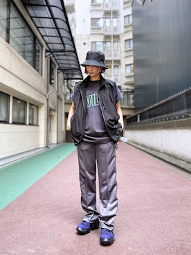 「DANKE SCHON（ダンケシェーン）のアイテム（帽子）」を使った、HARU.さん（レディース・157cm）の春コーディネート