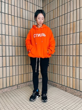 「DANKE SCHON（ダンケシェーン）のアイテム（スウェットパンツ）」を使った、HARU.さん（レディース・157cm）の夏コーディネート