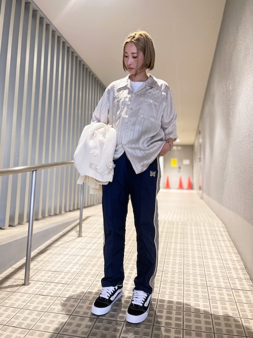 パピヨンneedles モヘアカーディガントラックパンツ