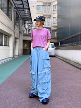 「DANKE SCHON（ダンケシェーン）のアイテム（帽子）」を使った、HARU.さん（レディース・157cm）の春コーディネート