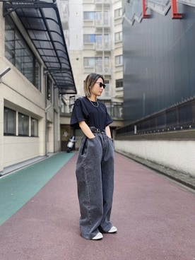 「Yohji Yamamoto（ヨウジヤマモト）のアイテム」を使った、HARU.さん（レディース・157cm）の春コーディネート
