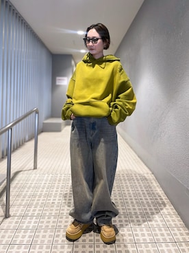 「アイテム（パーカー）」を使った、HARU.さん（レディース・157cm）の冬コーディネート