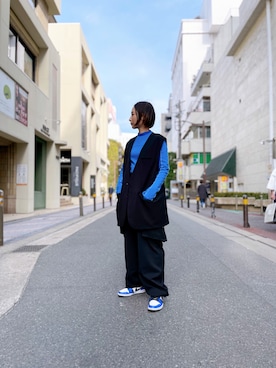 「DANKE SCHON（ダンケシェーン）のアイテム（ノーカラージャケット）」を使った、HARU.さん（レディース・157cm）の冬コーディネート