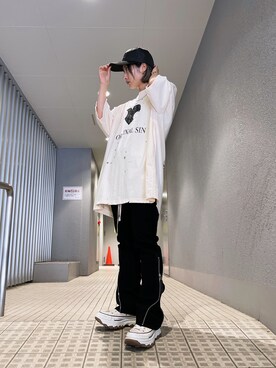 「WHITELAND（ホワイトランド）のアイテム（帽子）」を使った、HARU.さん（レディース・157cm）の春コーディネート