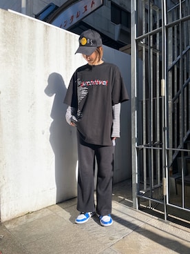 「A4A（エーフォーエー）のアイテム」を使った、HARU.さん（レディース・157cm）の春コーディネート