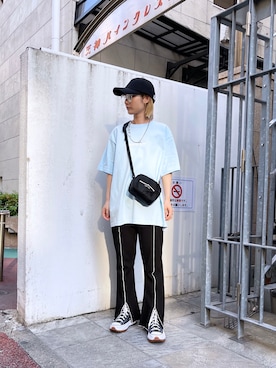 「WHITELAND（ホワイトランド）のアイテム（帽子）」を使った、HARU.さん（レディース・157cm）の春コーディネート