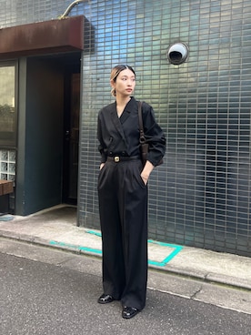 「アイテム（ベルト）」を使った、MariNakamuraさん（レディース・158cm）の秋コーディネート