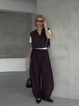 「RIM.ARK（リムアーク）のアイテム」を使った、MariNakamuraさん（レディース・158cm）の夏コーディネート