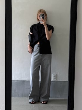 「RIM.ARK（リムアーク）のアイテム」を使った、MariNakamuraさん（レディース・158cm）の夏コーディネート