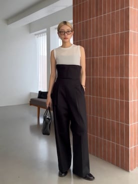 「ハイウエストパンツ」｜MariNakamuraさん（レディース・158cm）の夏コーディネート