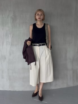 「RIM.ARK（リムアーク）のアイテム」を使った、MariNakamuraさん（レディース・158cm）の夏コーディネート