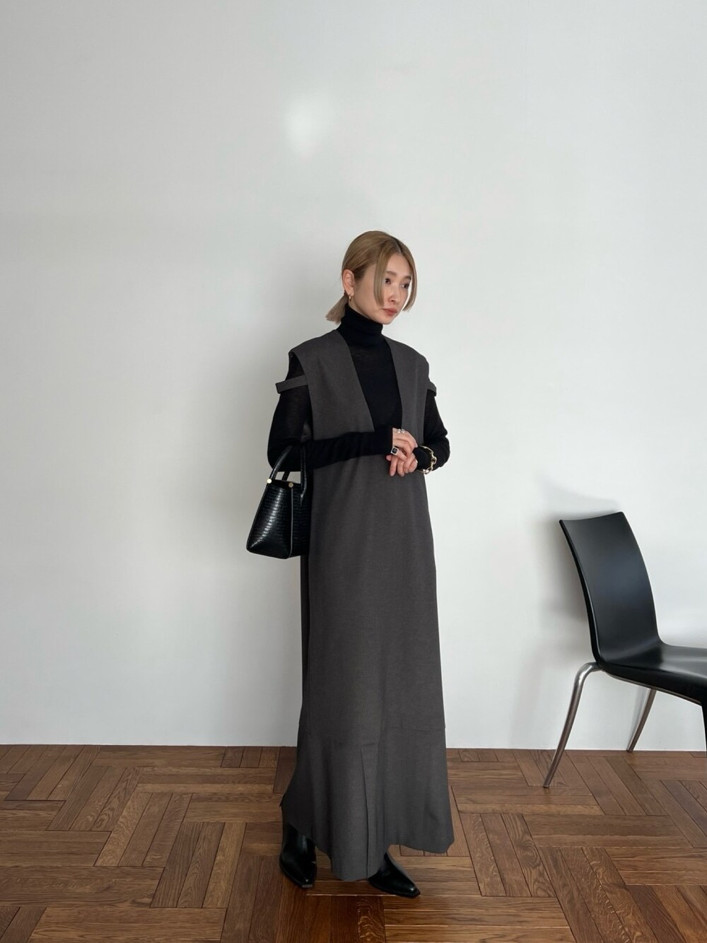 RIM.ARKリムアーク Hem flatter jumper SK ワンピース RIM.ARK | Hem flatter jumper SK (LONG DRESS ) |RIM.ARK