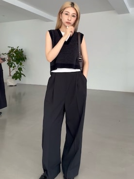 「サマーニット」｜MariNakamuraさん（レディース・158cm）の夏コーディネート