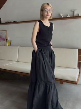 「黒」｜MariNakamuraさん（レディース・158cm）の春コーディネート
