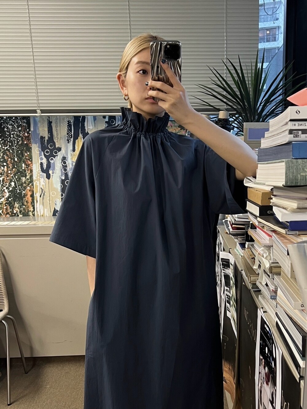 RIM.ARK（リムアーク）の「Neck gather dress ネックギャザードレス 