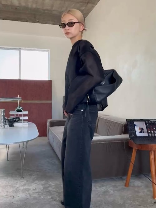パンツ RIM.ARK Middle straight black denim 38 RIM.ARK | 【RESTOCKPRE ORDER】Middle straight black denim