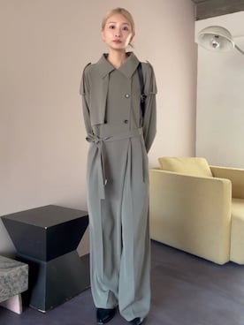 「アイテム（つなぎ/オールインワン）」を使った、MariNakamuraさん（レディース・158cm）の秋コーディネート