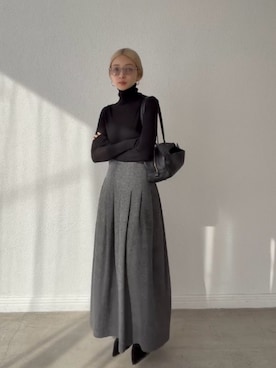 「アイテム（スカート）」を使った、MariNakamuraさん（レディース・158cm・30代）の冬コーディネート